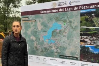 Sheinbaum da seguimiento a saneamiento del Lago de Pátzcuaro; es parte del Plan Michoacán